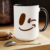 Happy Mornings Mug "Have A Beautiful Day!" Two-Tone Coffee Mugs, 15oz