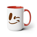 Happy Mornings Mug "Have A Beautiful Day!" Two-Tone Coffee Mugs, 15oz