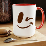 Happy Mornings Mug "Have A Beautiful Day!" Two-Tone Coffee Mugs, 15oz