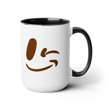 Happy Mornings Mug "Have A Beautiful Day!" Two-Tone Coffee Mugs, 15oz