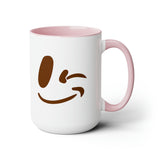 Happy Mornings Mug "Have A Beautiful Day!" Two-Tone Coffee Mugs, 15oz