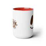 Happy Mornings Mug "Have A Beautiful Day!" Two-Tone Coffee Mugs, 15oz