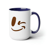 Happy Mornings Mug "Have A Beautiful Day!" Two-Tone Coffee Mugs, 15oz