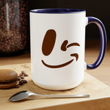 Happy Mornings Mug "Have A Beautiful Day!" Two-Tone Coffee Mugs, 15oz