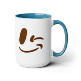 Happy Mornings Mug "Have A Beautiful Day!" Two-Tone Coffee Mugs, 15oz